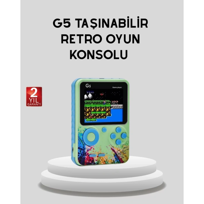 VipMarketim G5 Taşınabilir Retro Game Box 500 Oyunlu Şarjlı Mini Oyun Konsolu