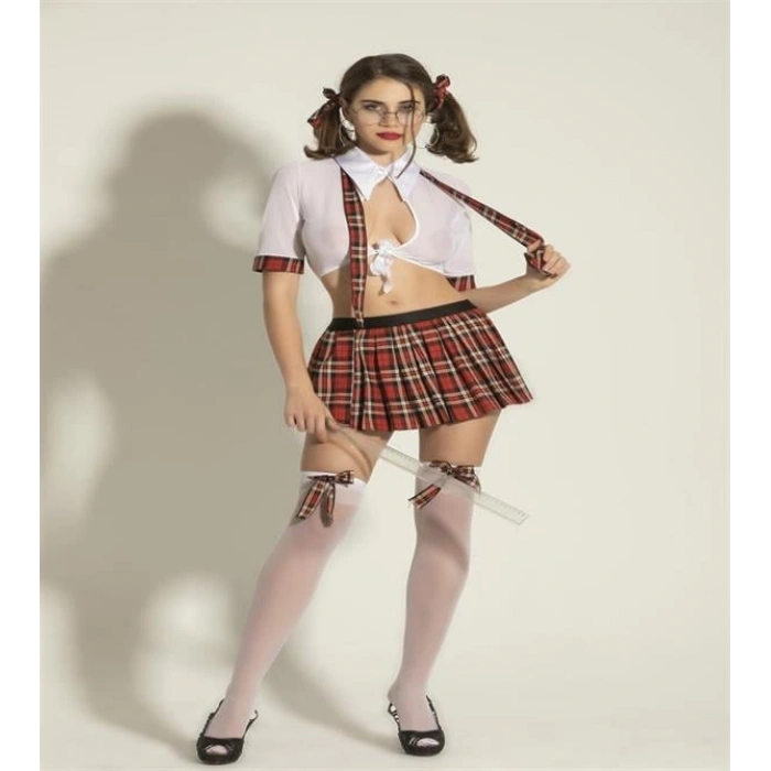 VipMarketim Gallipoli Bayan Gömlek, Toka, Kravat, Etek Ve Çorap Takım (Kod:6536)