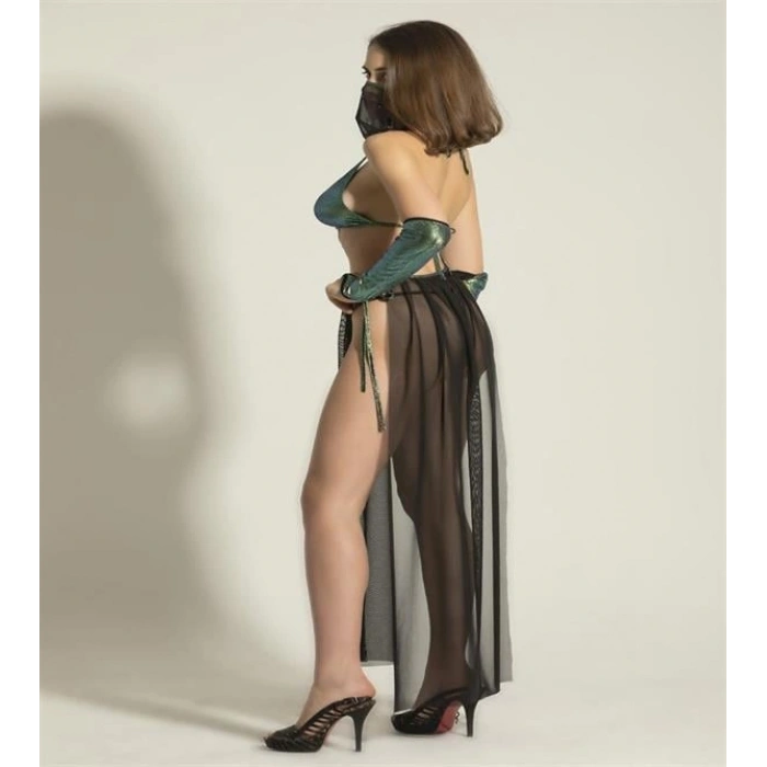 Vipmarketim Gallipoli Bayan Sütyen, Maske, Eldiven, Etek Ve String Takım (kod:6456)