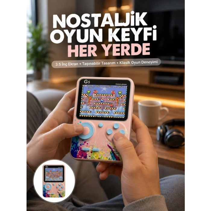 VipMarketim Game Box Mini 500 Adet Retro Oyun Taşınabilir Oyun Konsolu Yeni Nesil