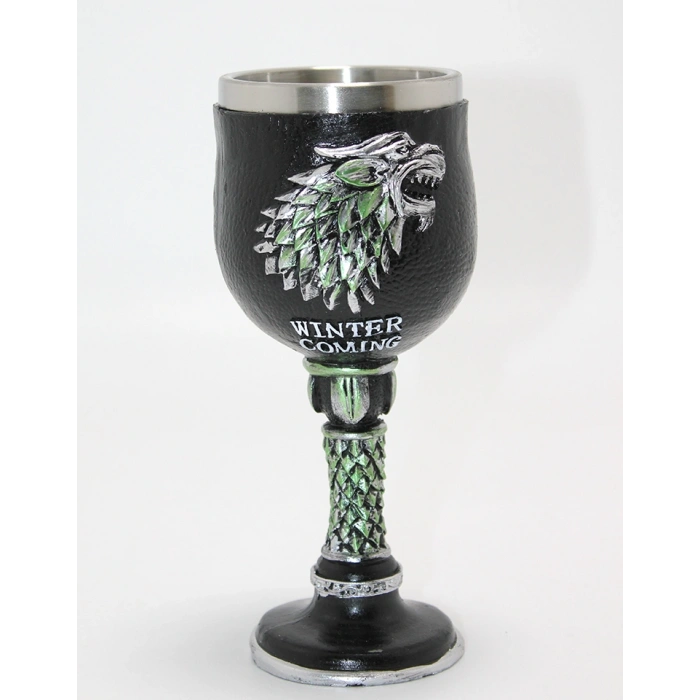 VipMarketim Game Of Thrones House Stark 3D Kabartmalı Çelik Kadeh Bardak