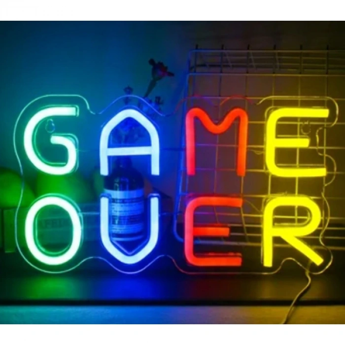 VipMarketim GAME OVER Tasarımlı Neon Led