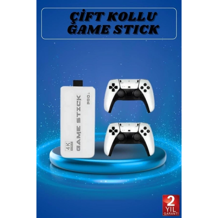 VipMarketim Game Stick 4K Retro Çift Kollu Atari Oyunlari +20000 Oyunlu Konsol Nostalji
