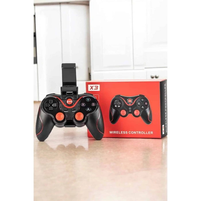 VipMarketim Game Stick Android Uyumlu Gamepad X3 Standlı Oyun Kolu Bluetooth Bağlantılı