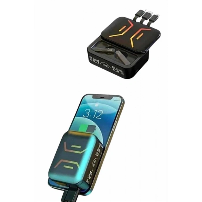 VipMarketim Gaming Bluetooth Kulaklık Dahili Powerbank Kablolu Düşük Gecikmeli Bluetooth 5.2