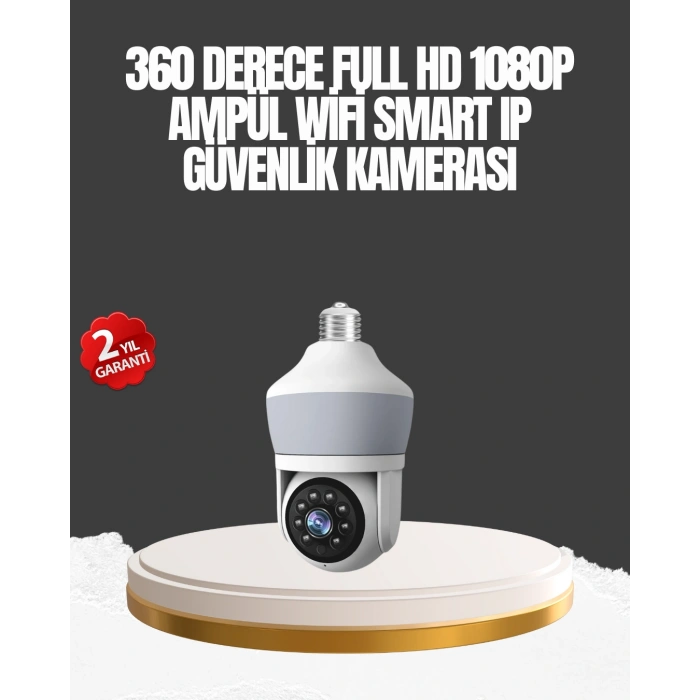 VipMarketim Gece Görüşlü Mobil Uygulamalı Akıllı Ampül Kamera