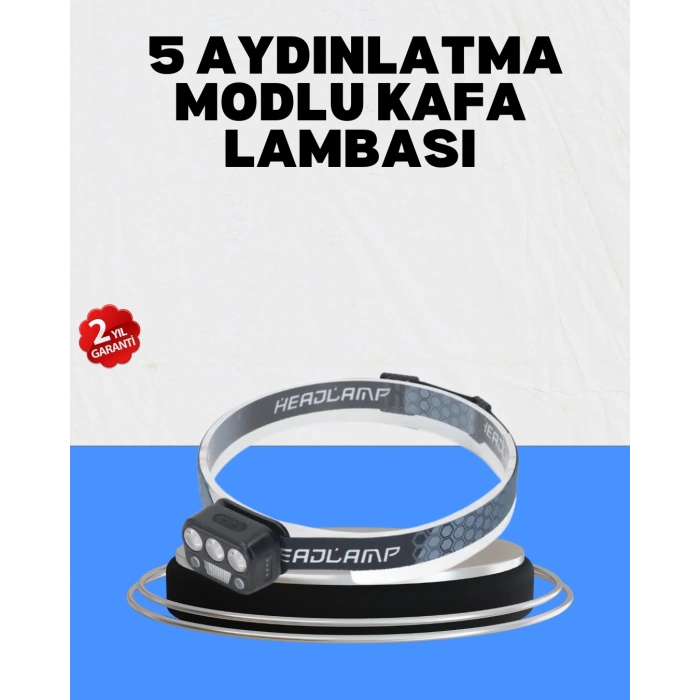 VipMarketim Gece Koşusu İçin LED Kafa Lambası El Sensörlü