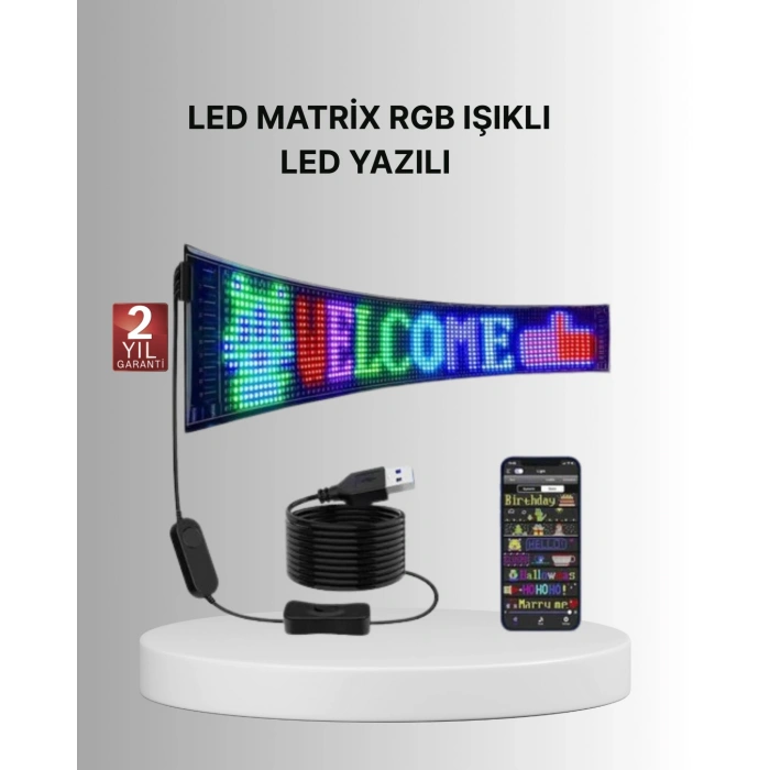 VipMarketim Gece Kullanıma Uygun Pixel RGB LED Panel Estetik Atmosfer Işığı
