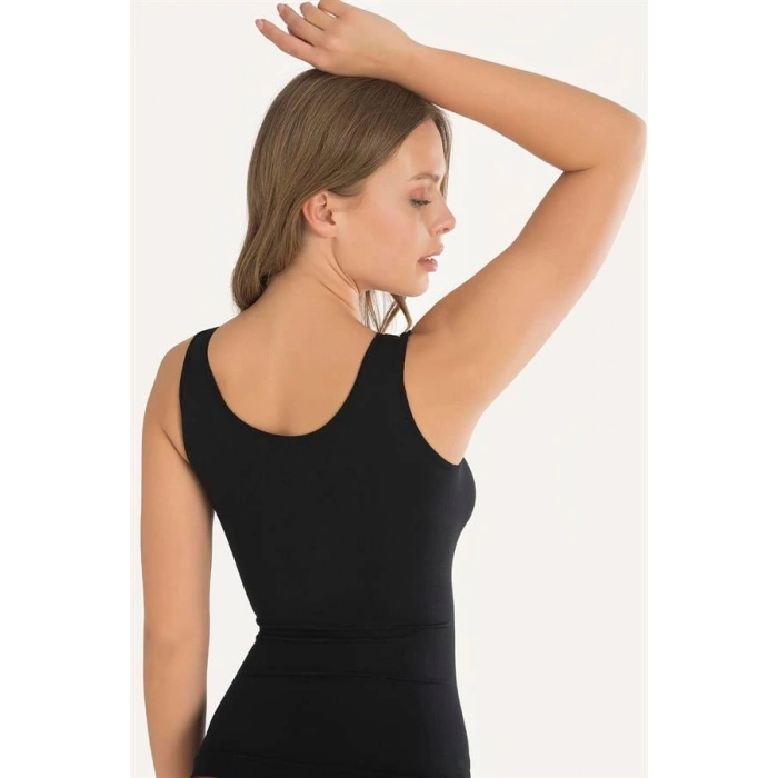 VipMarketim  Geniş Askılı Siyah Ribana Atlet