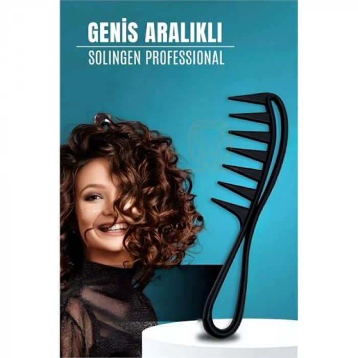 VipMarketim Geniş Dişli Stil Tarağı Karbon Solingen Professional