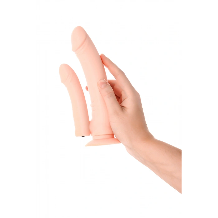 VipMarketim Gerçekçi A-toys Twint Yapay Penis, Silikon, Çıplak, 19,5 Cm