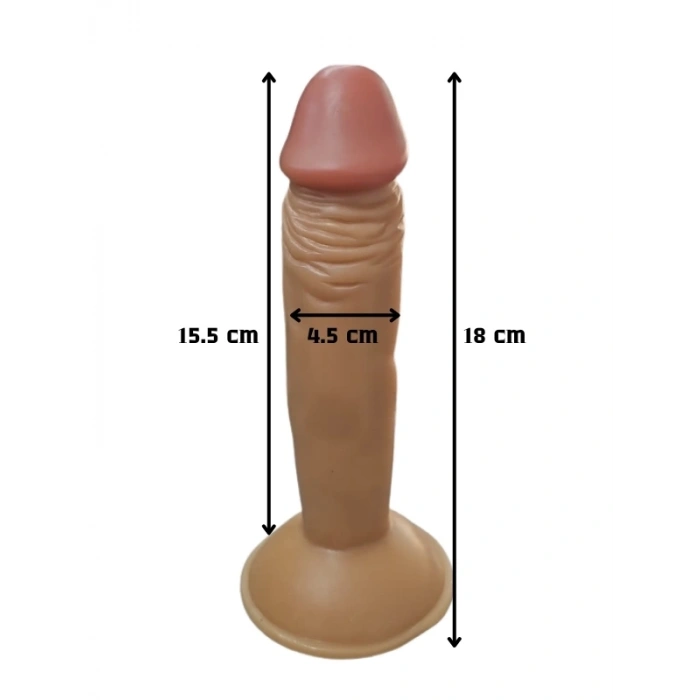 VipMarketim Gerçekçi Testissiz Melez Dildo 18 cm