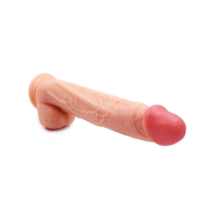 VipMarketim Gerçekçi Vantuzlu Testisli Dildo 24cm