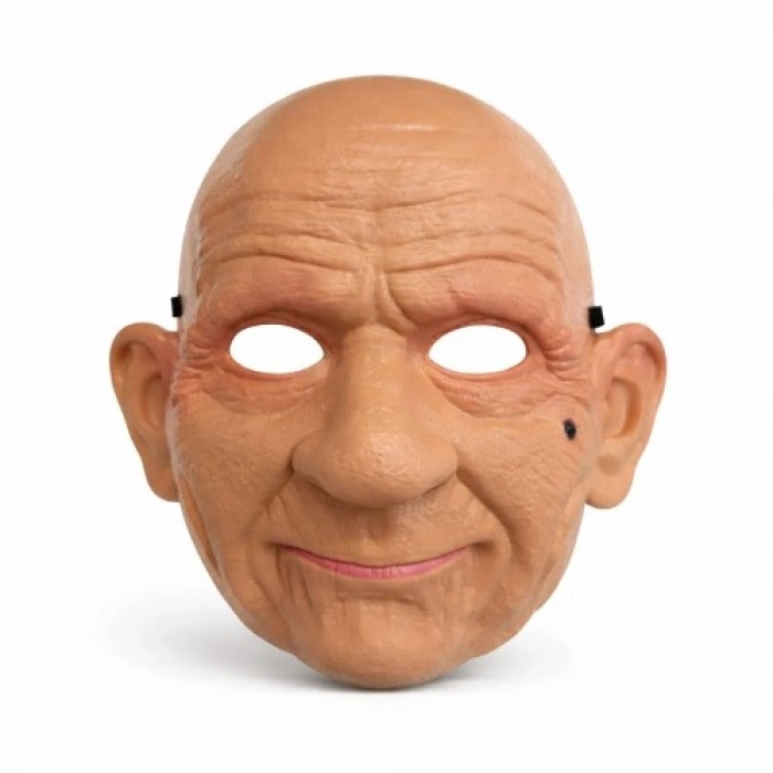 VipMarketim Gerçekçi Yaşlı Adam Maskesi – Lateks Görünümlü Plastik Korku Maskesi