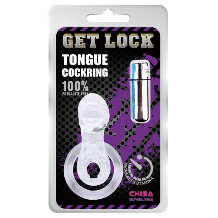 VipMarketim Get Lock Titreşimli Dilli Penis Halkası