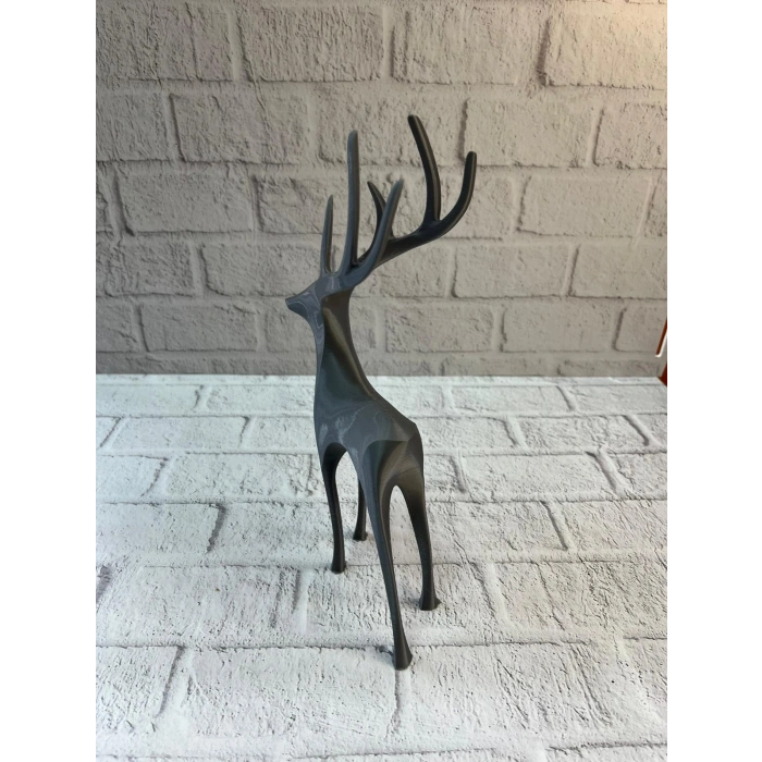 VipMarketim Geyik Figürü Gri Modern Salon ve Raf Dekoru