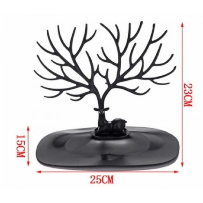 VipMarketim Geyik Tasarımlı Takı Standı Siyah