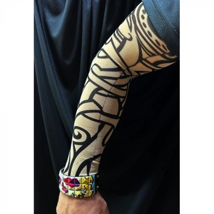 VipMarketim Giyilebilir Kol Dövmesi Çorap Dövme 3D Baskılı Kol Bacak Dövme 2 Adet Model 12