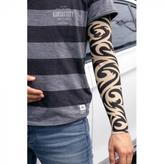 VipMarketim Giyilebilir Kol Dövmesi Çorap Dövme 3D Baskılı Kol Bacak Dövme 2 Adet Model 15