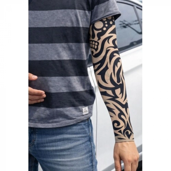 VipMarketim Giyilebilir Kol Dövmesi Çorap Dövme 3D Baskılı Kol Bacak Dövme 2 Adet Model 2