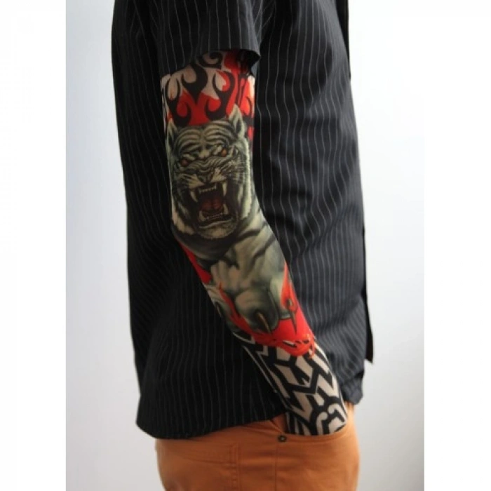 VipMarketim Giyilebilir Kol Dövmesi Çorap Dövme 3D Baskılı Kol Bacak Dövme 2 Adet Model 8