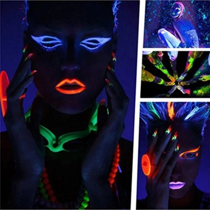 VipMarketim GlowPaint 6’lı Neon Boya – UV Işıkta Parlayan Makyaj Seti