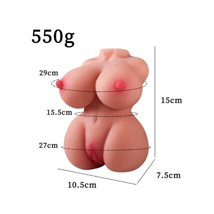 VipMarketim Göğüslü Gerçekçi Görünüme Sahip El Tipi Suni Vajina Mastürbatör - 550 Gr.