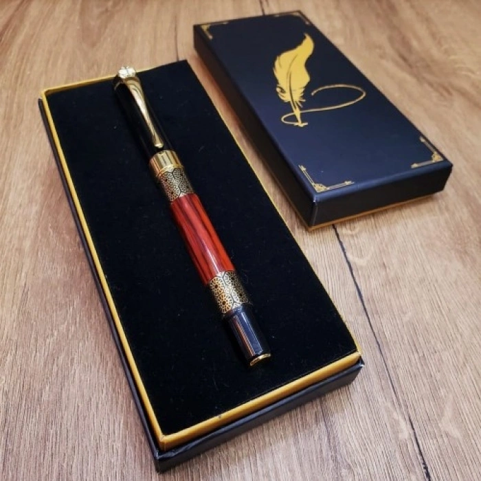 VipMarketim Gold Desenli Metal Roller Kalem