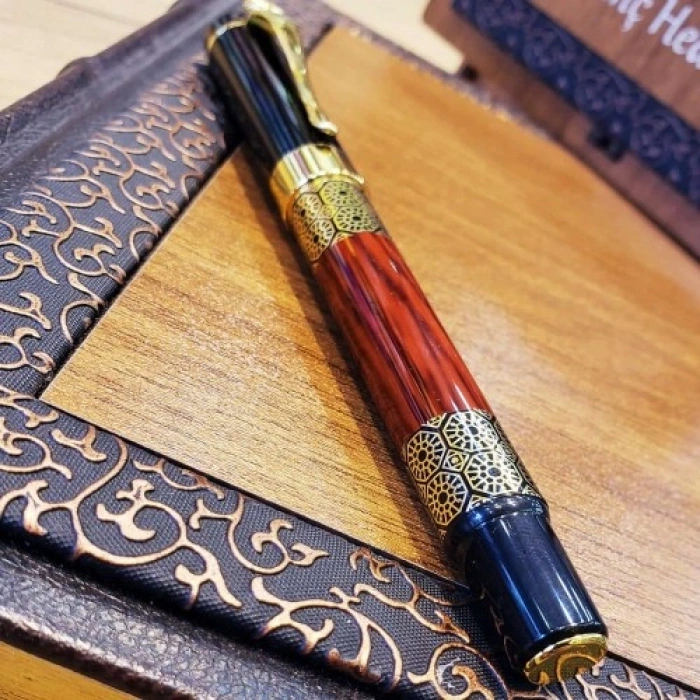 VipMarketim Gold Desenli Metal Roller Kalem