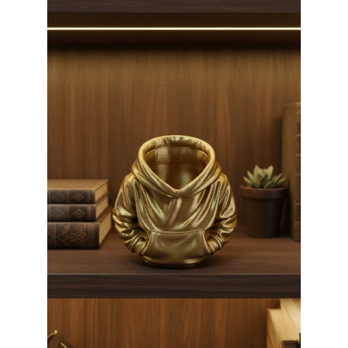 VipMarketim Gold Hoodie Kalemlik 10x10 cm Masa Üstü Düzenleyici