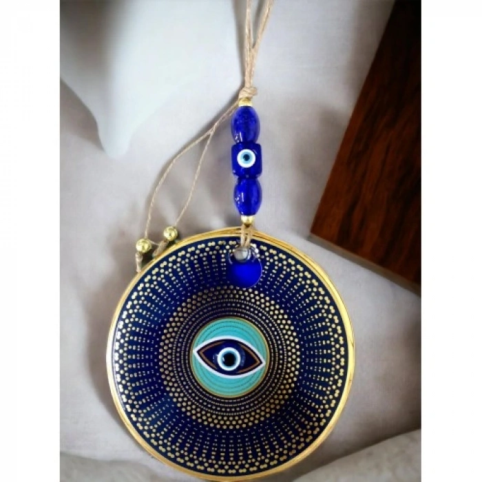 VipMarketim Gold Puantiyeli Nazar Boncuklu Göz Duvar Süsü