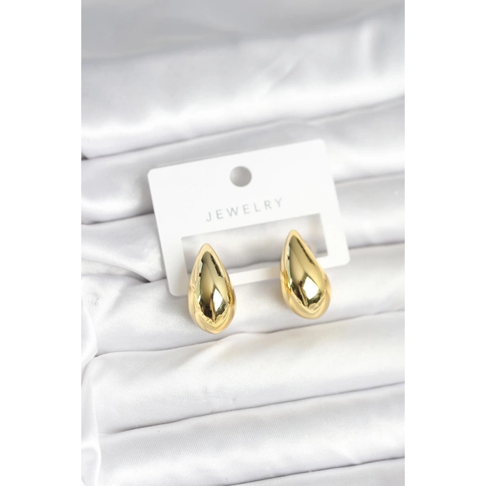 VipMarketim Gold Renk Damla Küpe 24 mm 5886