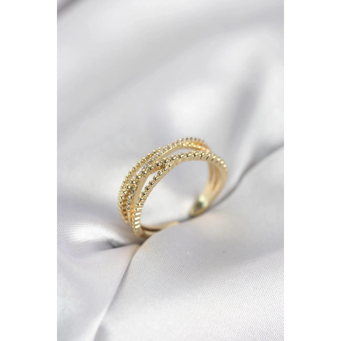 VipMarketim Gold Renk Sarmal Model Kadın Yüzük 5886