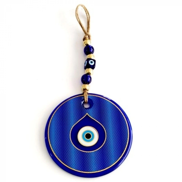 VipMarketim Gold Yaldızlı Damla Göz Şekilli Cam Nazar Boncuğu Duvar Süsü