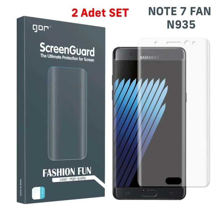 VipMarketim Gor Galaxy Note 7 Fan 3D Kavisli Darbe Emici Full Ekran Koruyucu 2 Adet Set-(5775)