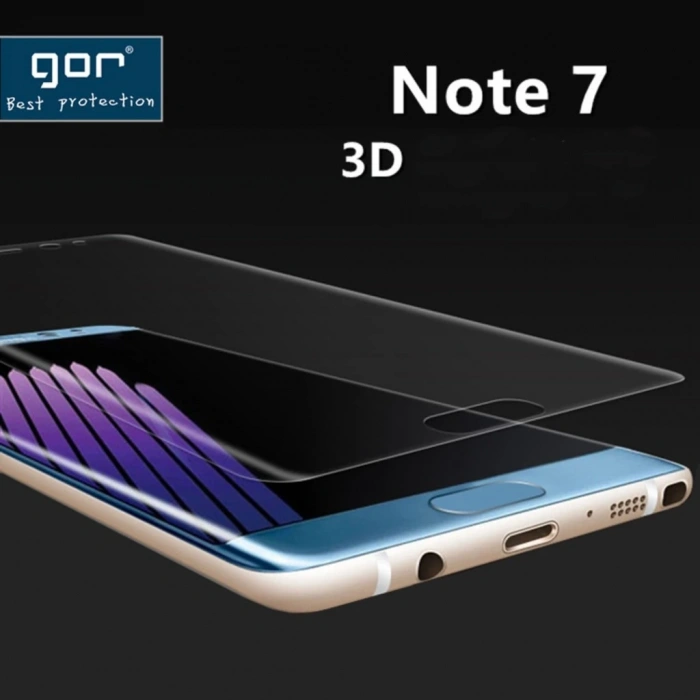 VipMarketim Gor Galaxy Note 7 Fan 3D Kavisli Darbe Emici Full Ekran Koruyucu 2 Adet Set-(5775)