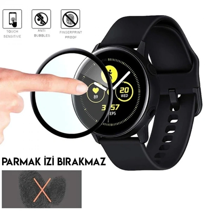 VipMarketim GOR Galaxy Watch Active 2 40mm 3D kavisli Nano Glass Ekran Koruyucu 2 Adet Set-(5775)