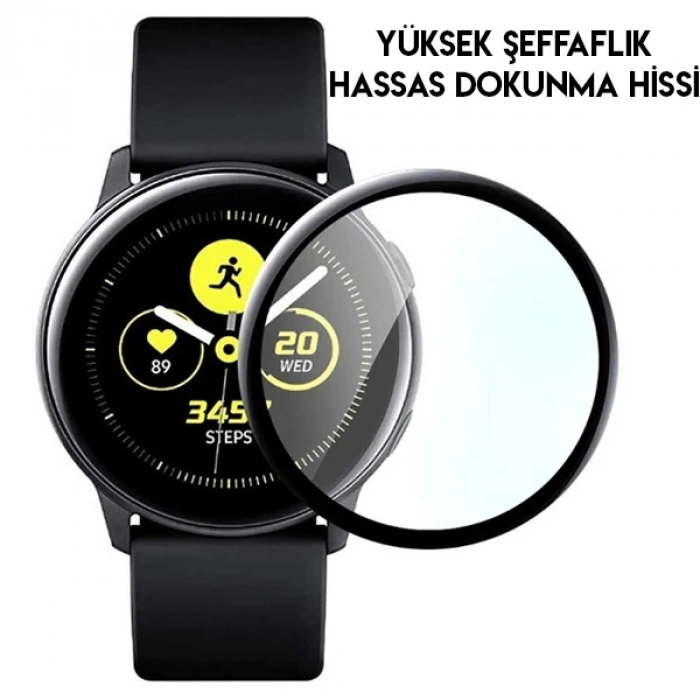 VipMarketim GOR Galaxy Watch Active 2 40mm 3D kavisli Nano Glass Ekran Koruyucu 2 Adet Set-(5775)