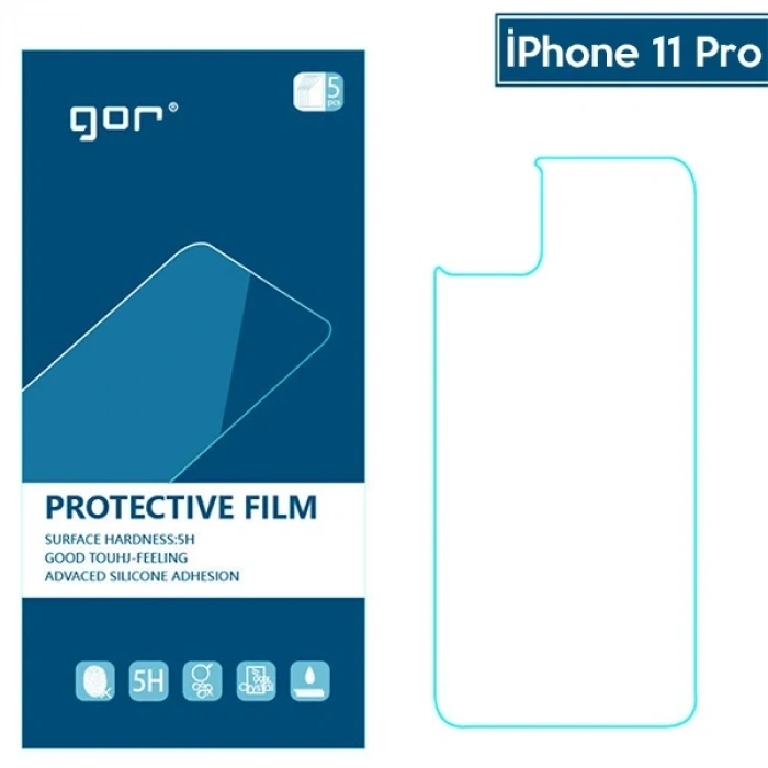 VipMarketim GOR İPhone 11 Pro 5.8 Çizilmez Arka Koruyucu Jelatin 5 Adet Set-(5775)