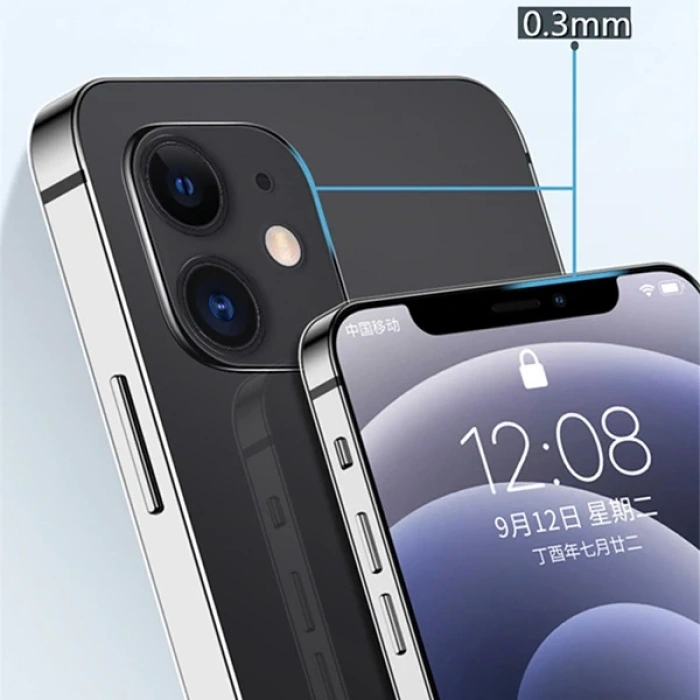 VipMarketim GOR İPhone 12 Mini 5.4 inch Kılıf Kamera Korumalı Şeffaf Silikon Kılıf-(5775)