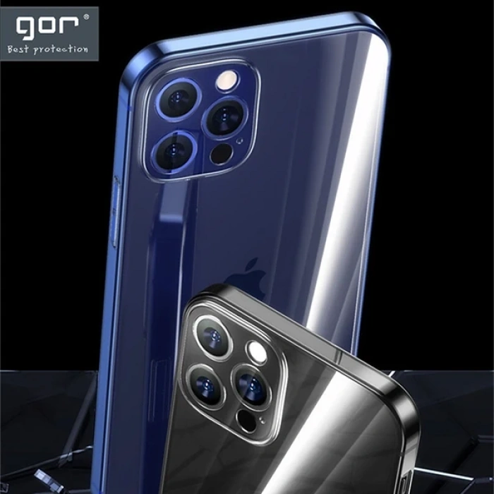 VipMarketim Gor İPhone 12 Pro Max 6.7 İnch Kılıf Kamera Korumalı Şeffaf Silikon Kılıf-(5775)