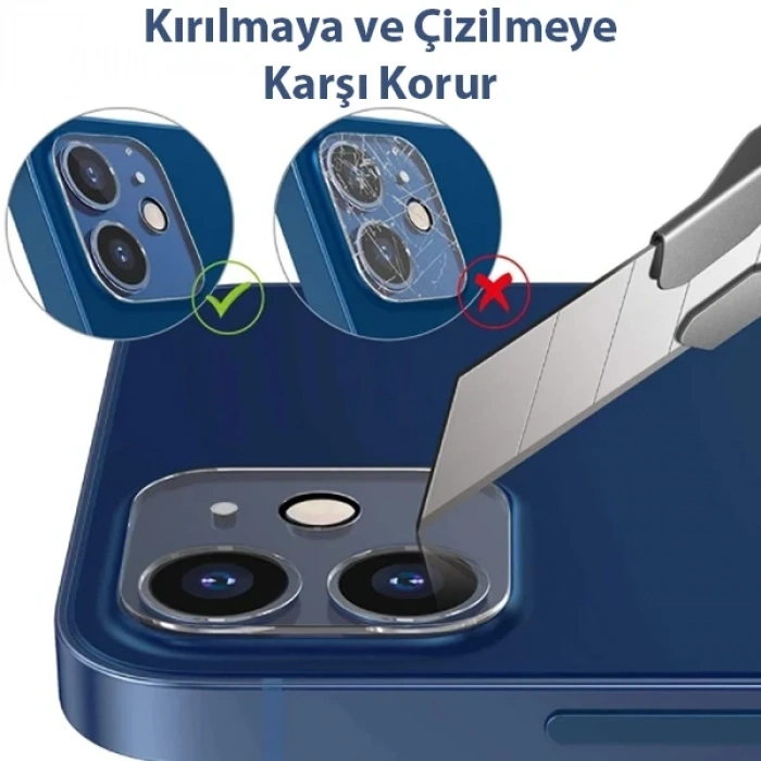 VipMarketim GOR İPhone 13 /13 Mini Best Full Tempered Cam Kamera Koruyucu 2Adet Set-(5775)
