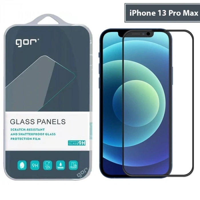 VipMarketim GOR iPhone 13 Pro Max 9D Hardening Tempered Full Cam Ekran Koruyucu-(5775)