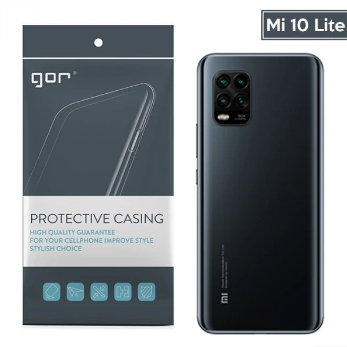 VipMarketim GOR Xiaomi Mi 10 Lite Kamera Korumalı Ultra Slim Silikon Kılıf-(5775)