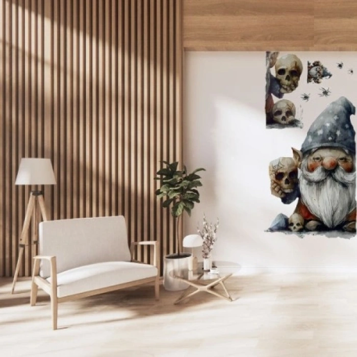 VipMarketim Gotik Cüce ve Kafatası Duvar Sticker Seti