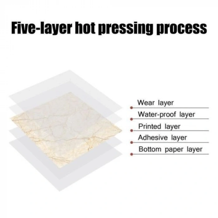 VipMarketim Gri Mermer Desenli Alüminyum Plastik Duvar Sticker