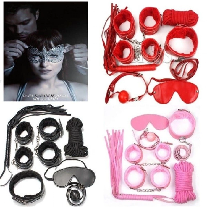 VipMarketim  Grinin 50 Tonu Fantazi Kelepçe Kırbaç Seti