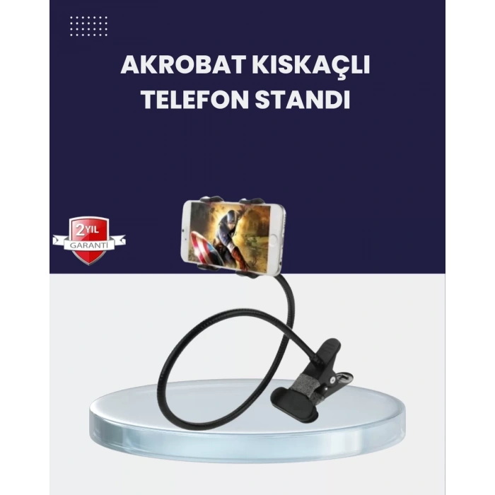 VipMarketim Güçlü Mandallı Akrobat Telefon Tutucu Masa Araç Uyumlu