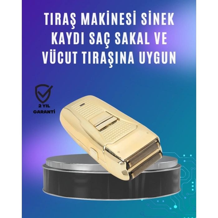 VipMarketim Güçlü Motorlu Kablolu Sakal ve Bıyık Tıraş Makinesi Çelik Bıçaklı