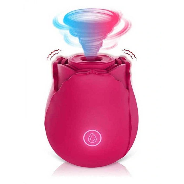 VipMarketim Gül Şeklinde Usb Şarjlı Klitoris Emişli Vibratör